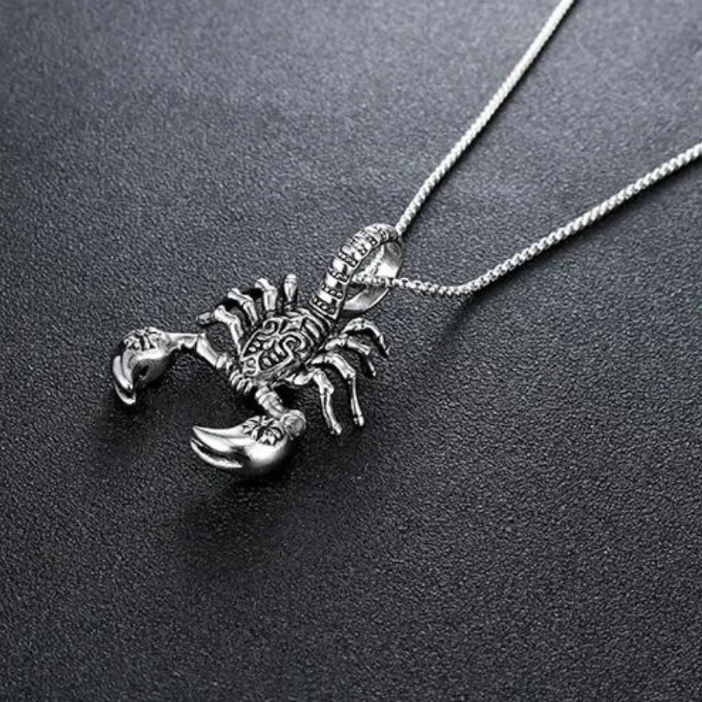 ❤️Retro Stainless steel scorpion pendant necklace for women/men, N90201P195